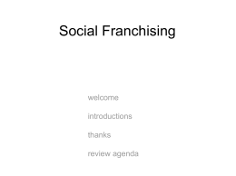 Social Franchising - Private Healthcare in Developing