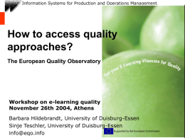 European Quality Observatory (EQO)