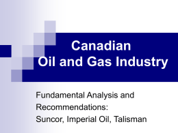 Canadian Oil and Gas Industry - SFU Home Page
