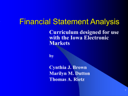 Financial Statement Analysis (a.k.a. Accounting Review)