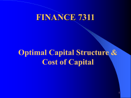 OPTIMAL CAPITAL STRUCTURE & COST OF CAPITAL