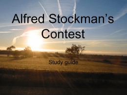 Alfred Stockman’s Contest - Pine Valley Elementary School