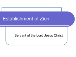 Establishment of Zion