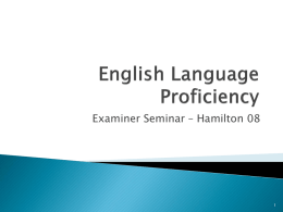 English Language Proficiency - Civil Aviation Authority of