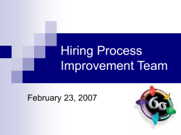 Hiring Process Improvement Team