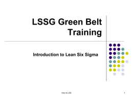 LSSG Black Belt Training