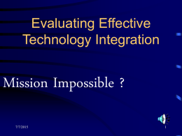 Evaluating Effective Technology Integration