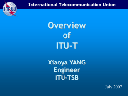 ITU-T Overview