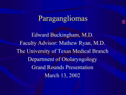 Paragangliomas - University of Texas Medical Branch