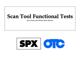 Scan Tool Functional Tests