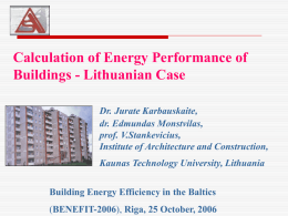 Calculation of Energy Performance of Buildings