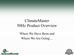 ClimateMaster 50Hz Product Overview