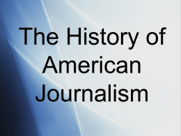 The History of American Journalism