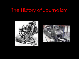 The History of Journalism - Greensburg