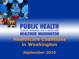 Anne Widney Healthcare coalitions