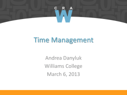 Time Management - CRA-W