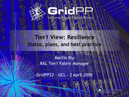 GridPP - Tier1 View