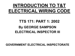 INTRODUCTION TO T&T WIRING CODE