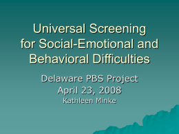 Universal Screening for Social