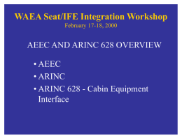 WAEA Seat/IFE Integration Workshop February 17