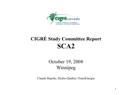 CNC CIGRE SC COMMITTEE MEETING November 22, 2004 Vancouver