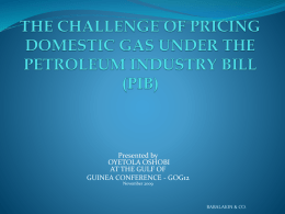 THE CHALLENGE OF PRICING IN THE NIGERIAN DOMESTIC …
