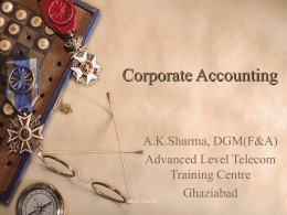 Overview of Corporate Accounting & Accounting Policy of BSNL