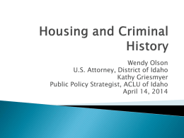 Housing and Criminal History