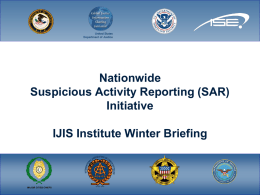 Nationwide Suspicious Activity Reporting (SAR) Initiative