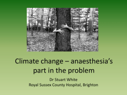 Climate change – anaesthesia’s part in the problem