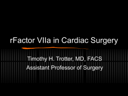 Factor VII in Cardiac Surgery