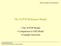 The ISO/OSI Reference Model