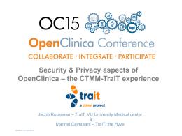 Security & Privacy aspects of OpenClinica – the