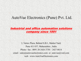 Corporate Profile AutoVue Electronics (Pune) Pvt. Ltd.