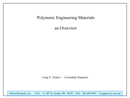Polymer Overview - Nelson Research, inc
