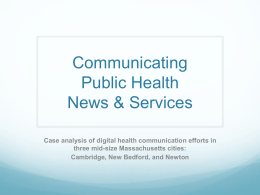 Communicating public health news & services