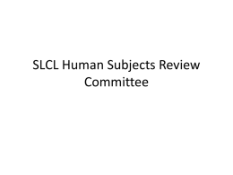 SLCL Human Subjects Review Committee