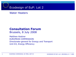 Boiler- & WH labelling and European directive EuP