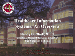 Healthcare Information Systems: An Overview