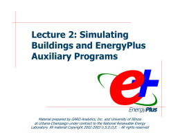 EnergyPlus Training Part 1