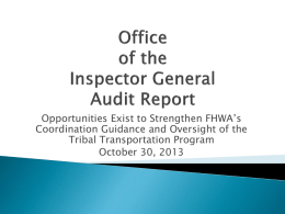 Office of the Inspector General Audit Report