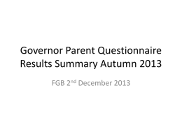 Parent Questionnaire 2013