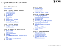 Chapter 1: Precalculus Review Topics