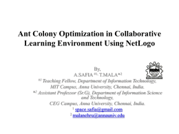Ant Colony Optimization in Collaborative Learning