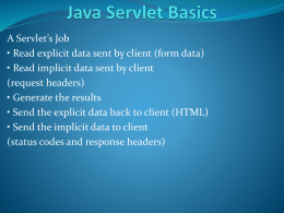 Java Servlet Basics