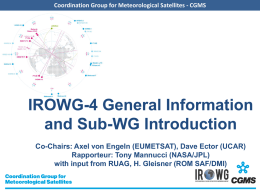 IROWG-4 General Information and Sub