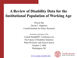 A Review of Disability Data for the Institutional Population