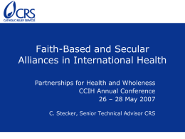 Faith-Based and Secular Alliances in International Health