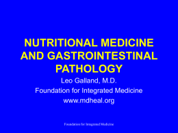 nutritional medicine and gastrointestinal pathology