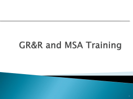 GR&R and MSA Training